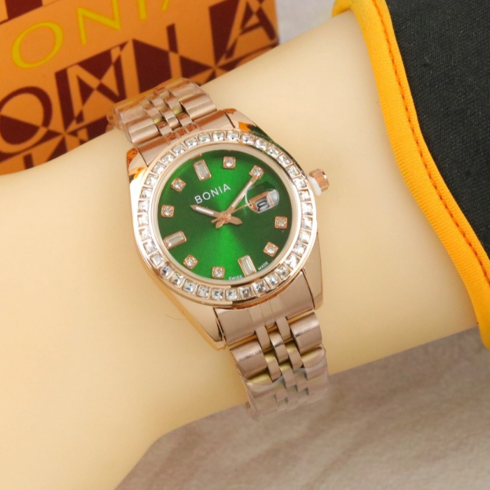 JAM TANGAN WANITA ANALOG TANGGAL AKTIF PLAT WARNA FREE BOX DAN BATERAI TERBARU DAN TERLARIS