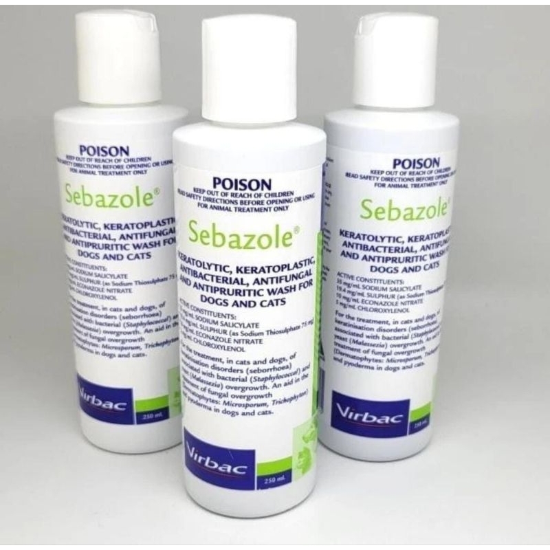 SEBAZOLE SHAMPOO SHAMPO ANTI JAMUR KUCING ANJING VIRBAC SEBAZOLE 250ML