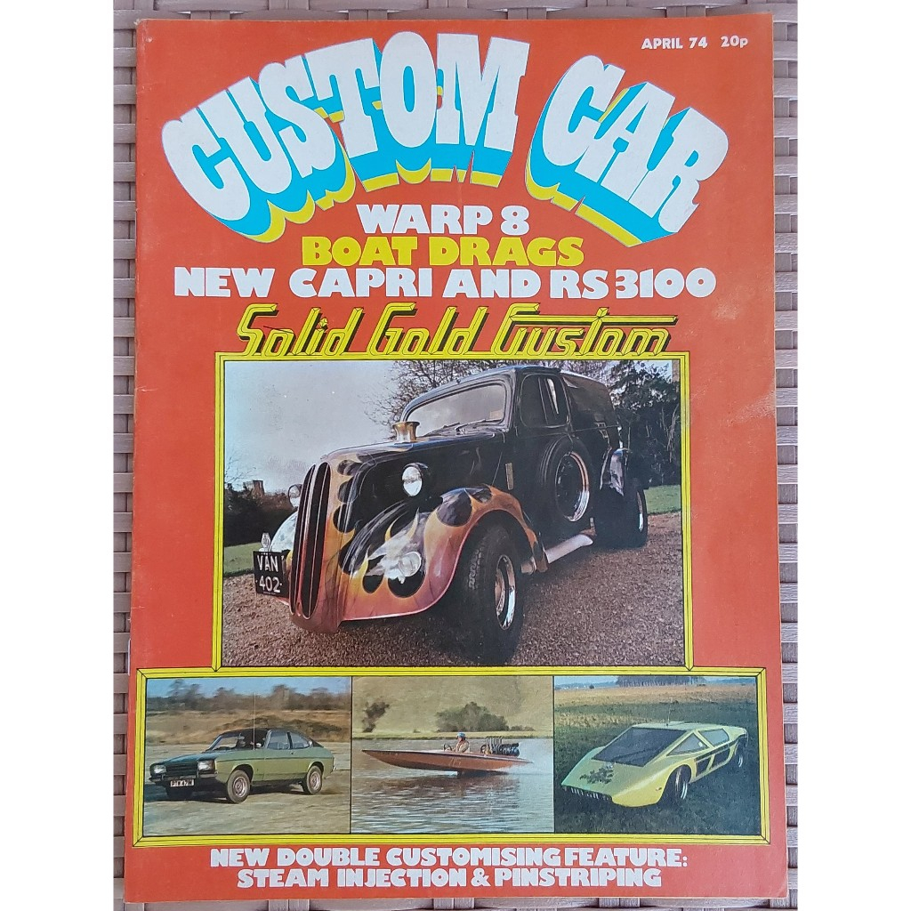 UK VINTAGE CAR MAGAZINE - CUSTOM CAR April 1974, Magnum 2300/Opel Kadett, (English/buku bahasa inggr