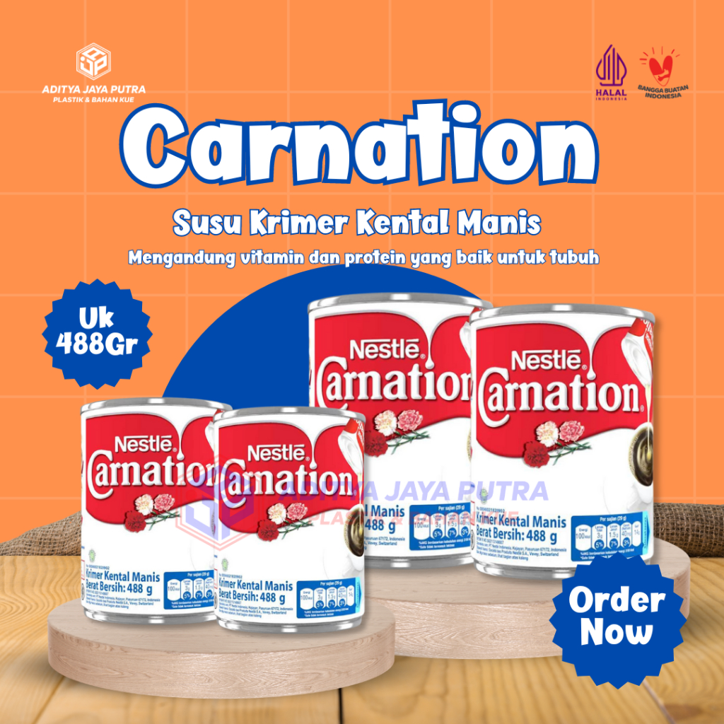 

Susu krimer kental manis CARNATION uk. 488 Gram