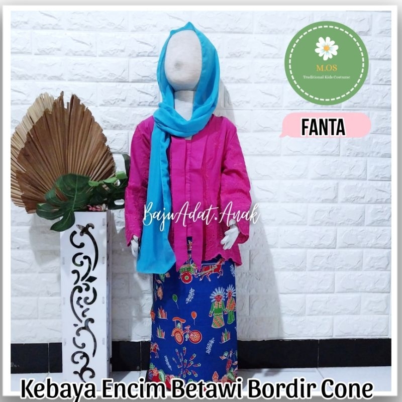 Baju Kebaya Katun Encim Betawi Anak TK-SD Kecil | Kebaya Encim Betawi None Jakarta