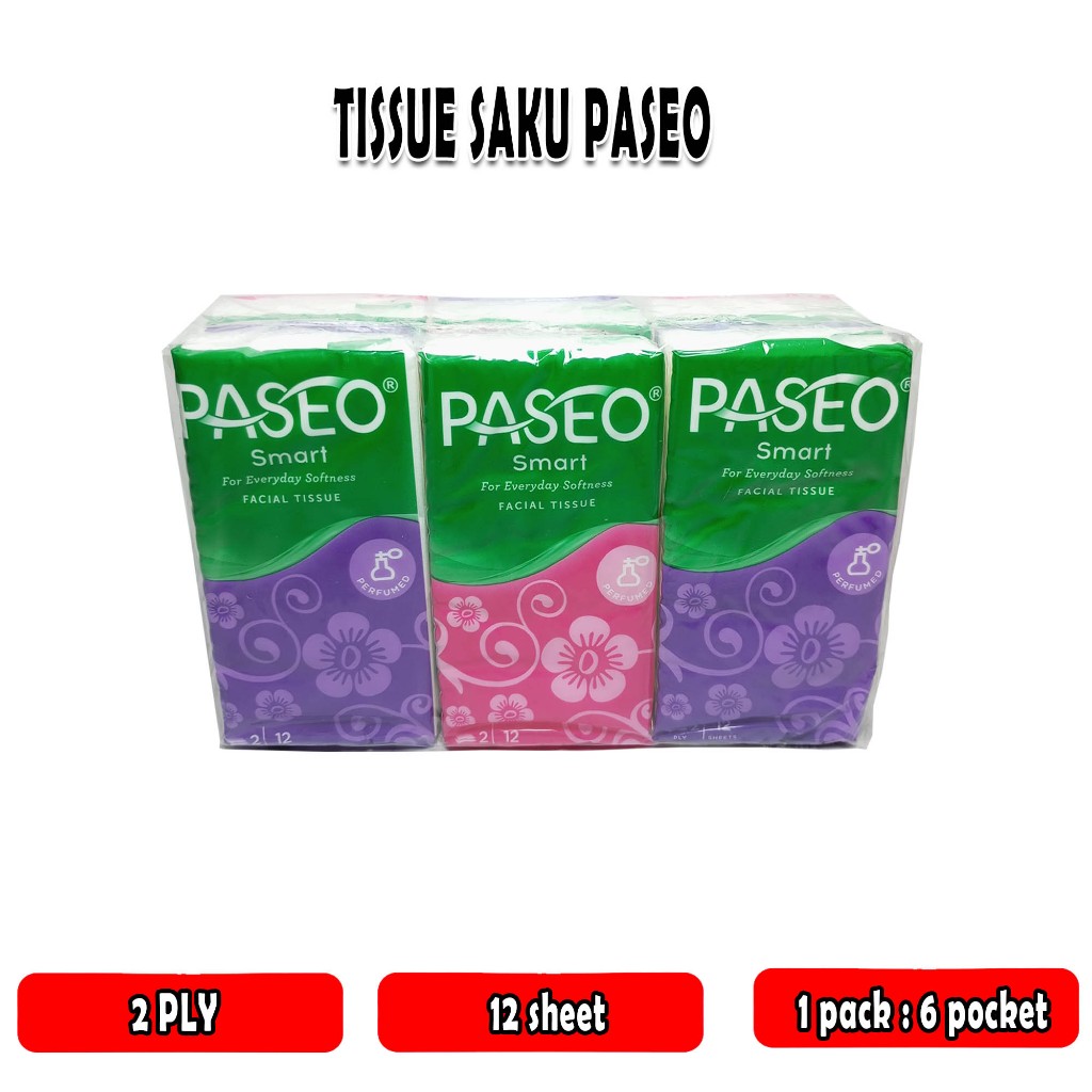 tissue saku paseo wangi / 1 pack / 6 pocket