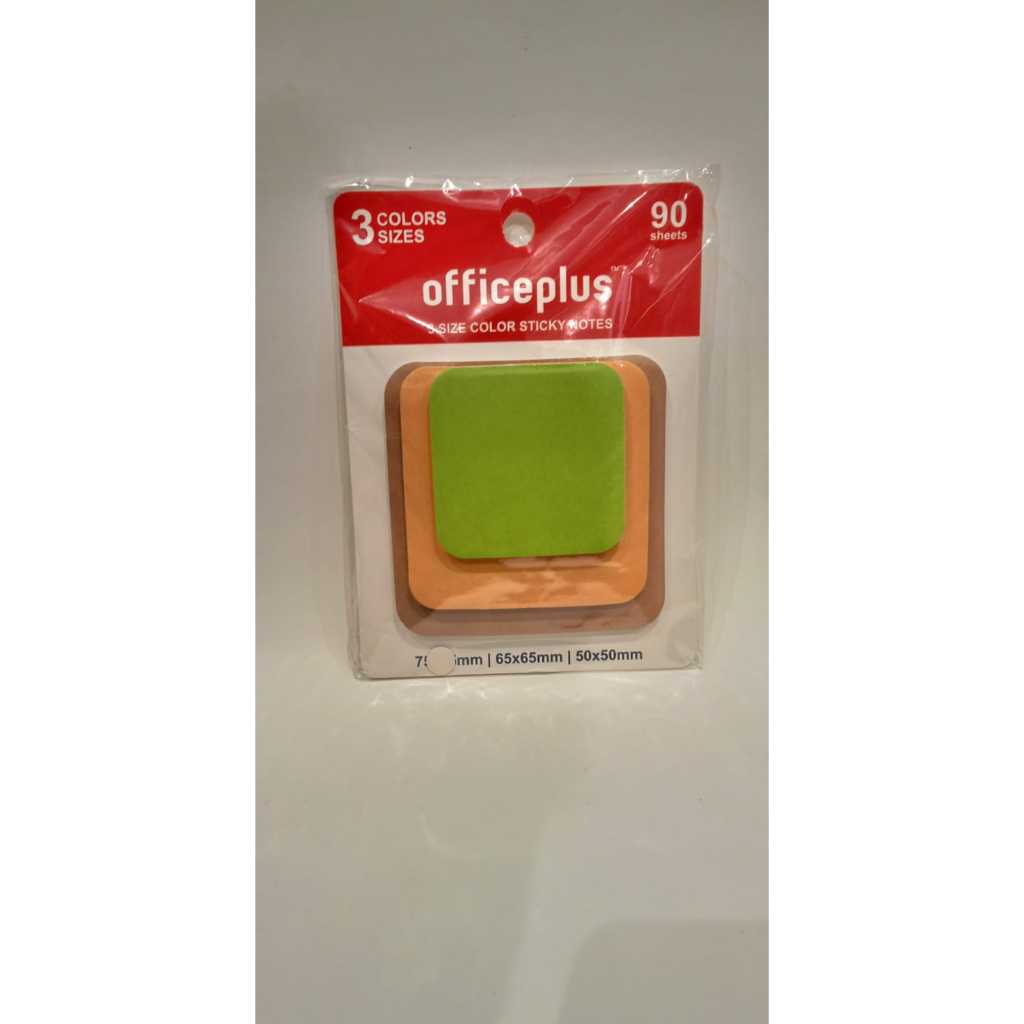 

OFFICE PLUS STICKY NOTE 3 COLOR SIZE 90SHT EARTH TONE - GRAMEDIA BSD CITY