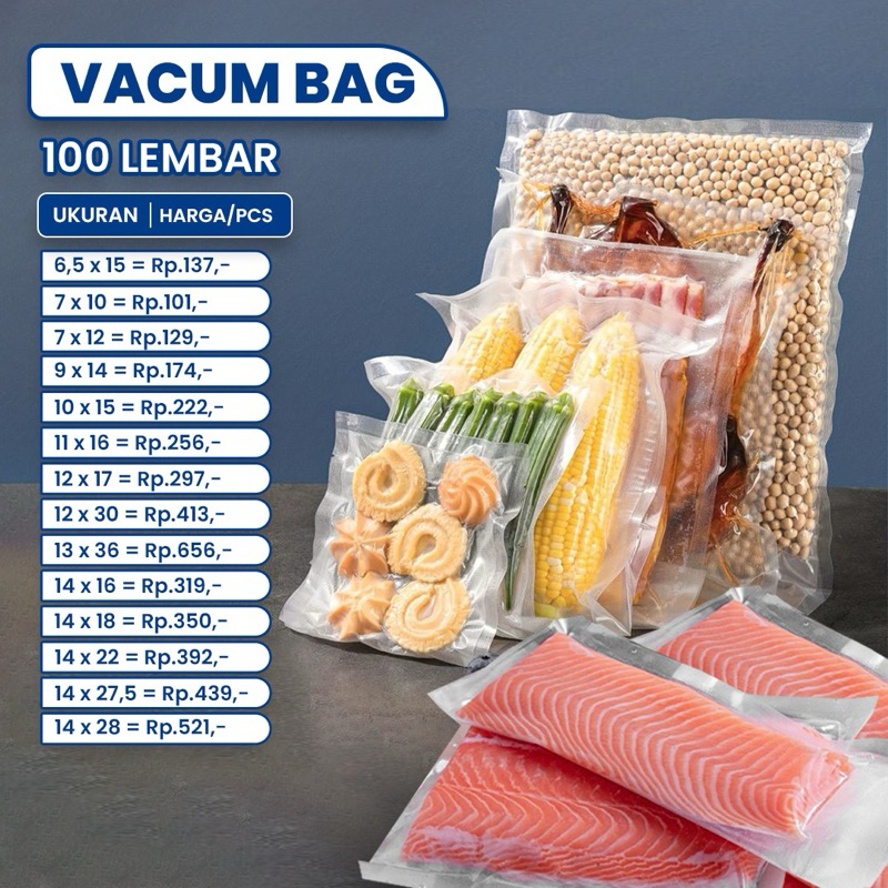 

Plastik Vacuum Food Grade | Polos | Isi 100 Lembar, berkualitas premium | Katalog 1