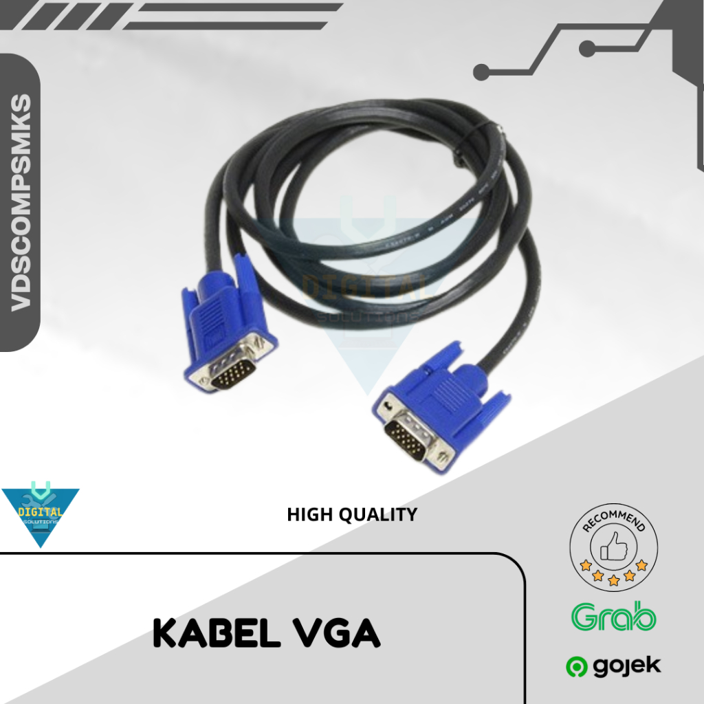 Kabel VGA 3 meter / VGA to VGA untuk Komputer - laptop - proyektor - DVR