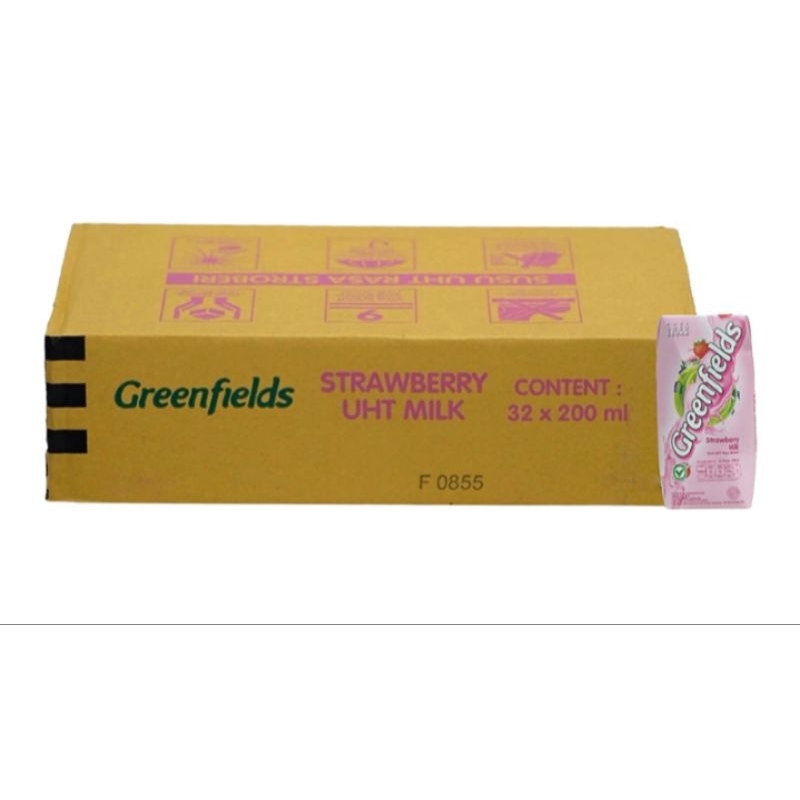 

Greenfields susu uht strawberry 200 ml isi 32 pcs HARGA UNTUK 1 KARTON