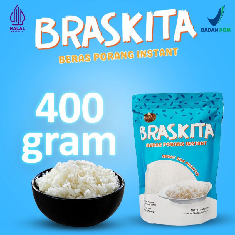 

BRASKITA 400gr | Beras Porang | Konjac Rice 100% Original