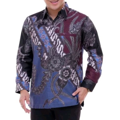 KEMEJA BATIK TULIS PRIA LENGAN PANJANG KATUN SATIN PREMIUM BERLAPIS FURING BK003