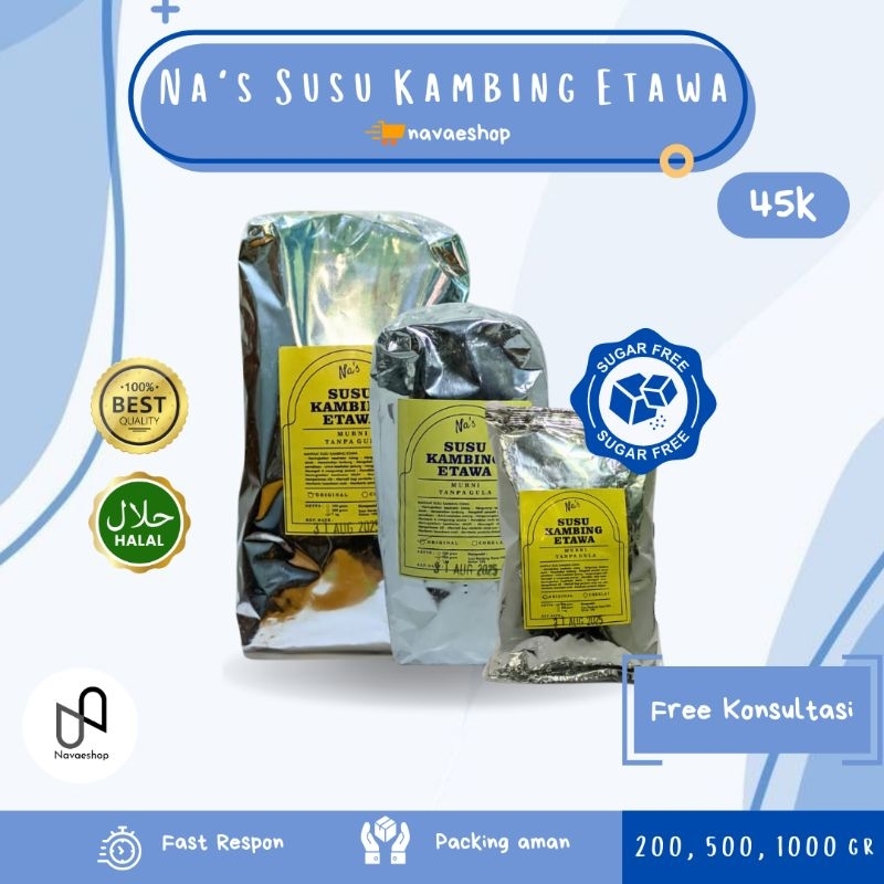 

Susu Kambing Etawa Murni Tanpa Gula |Susu Na's SKE| Susu Kambing Etawa Premium | Susu Kambing Fresh untuk Tulang Sendi| Susu Kambing Etawa Tidak bau Prengus | Susu Kambing Lansia | Susu Kambing Etawa Enak 200gr