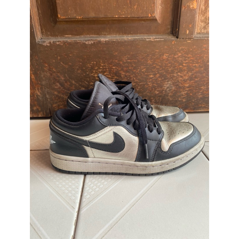 nike air jordan 1 low silver toe preloved original size 38