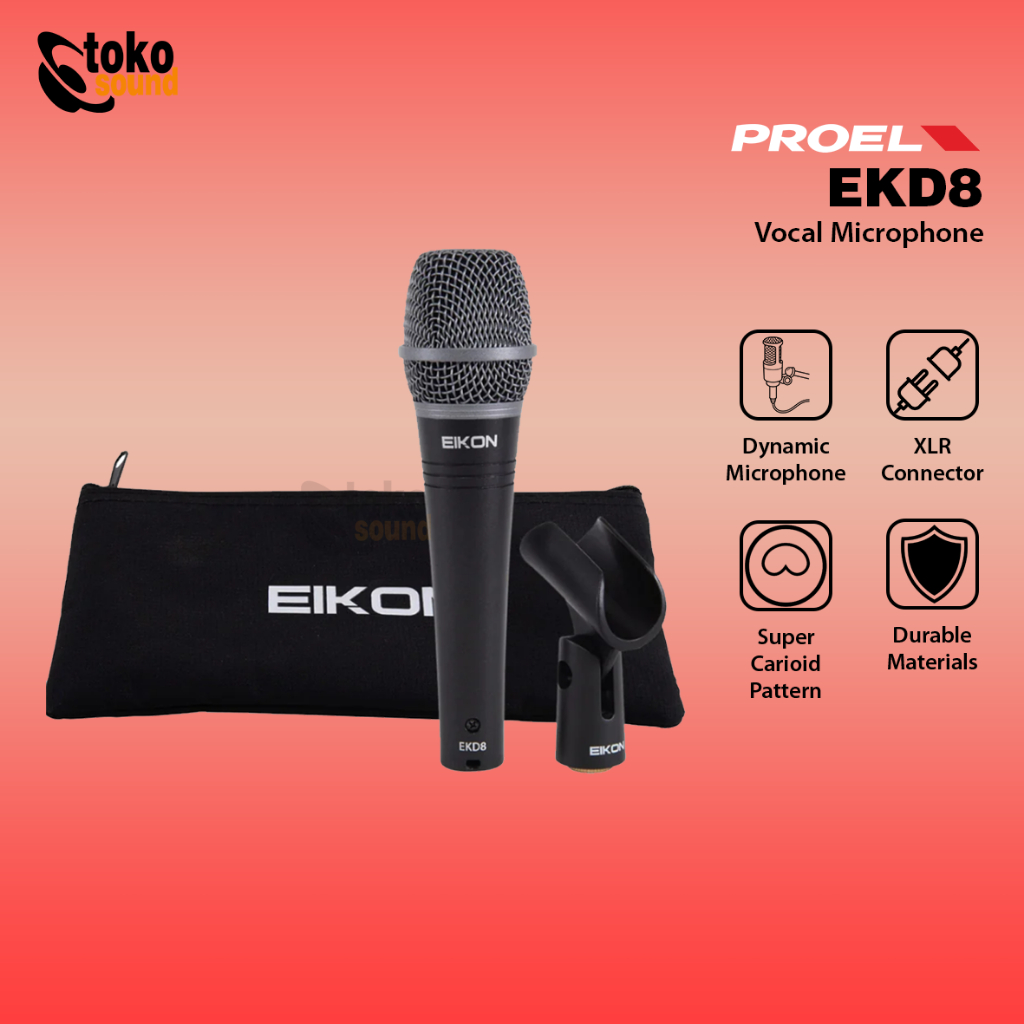 PROEL EIKON EKD8 - DYNAMIC SUPER-CARDIOID PROFESSIONAL MICROPHONE
