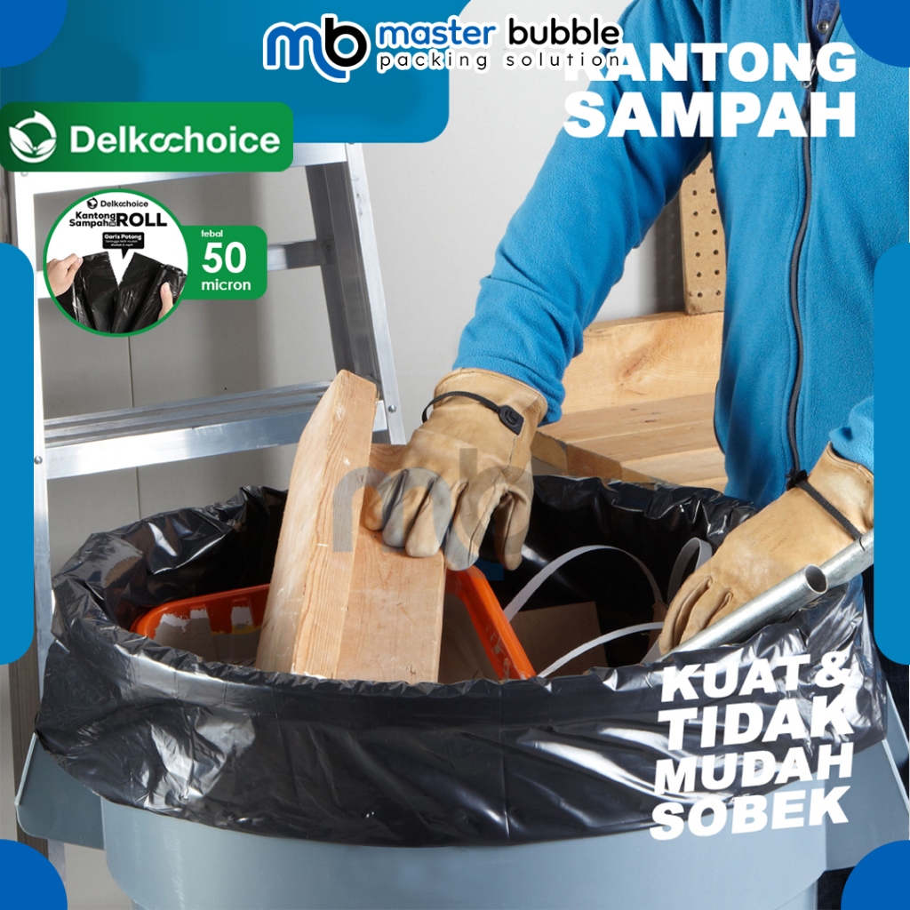 Kantong Kresek Plastik Sampah Roll & Pack Hitam / Trash Bag / Garbage Bags Tebal Delkochoice