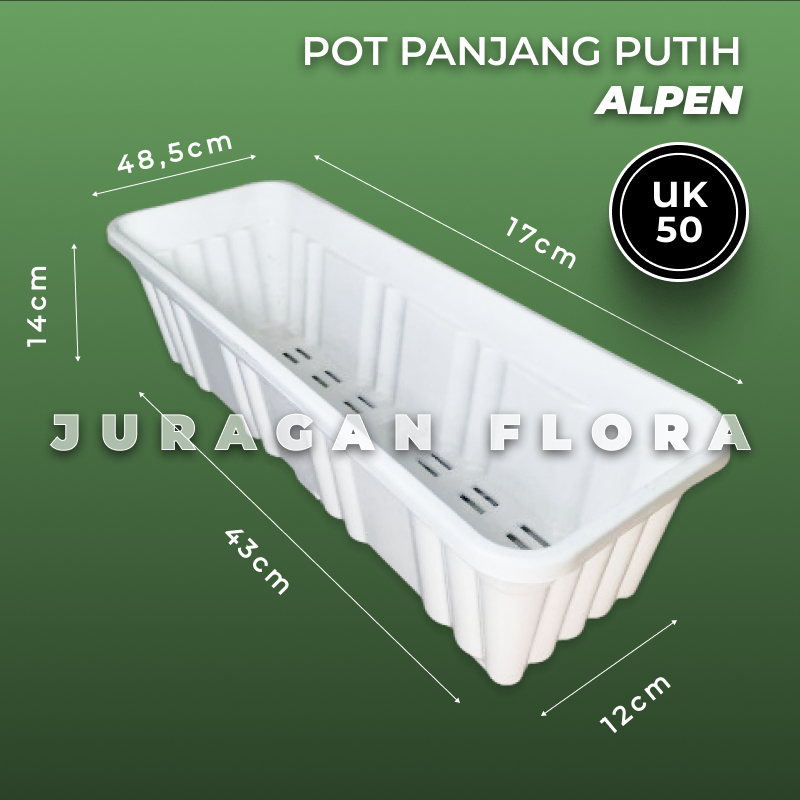 POT PUTIH PANJANG UKURAN 50 POT TANAMAN