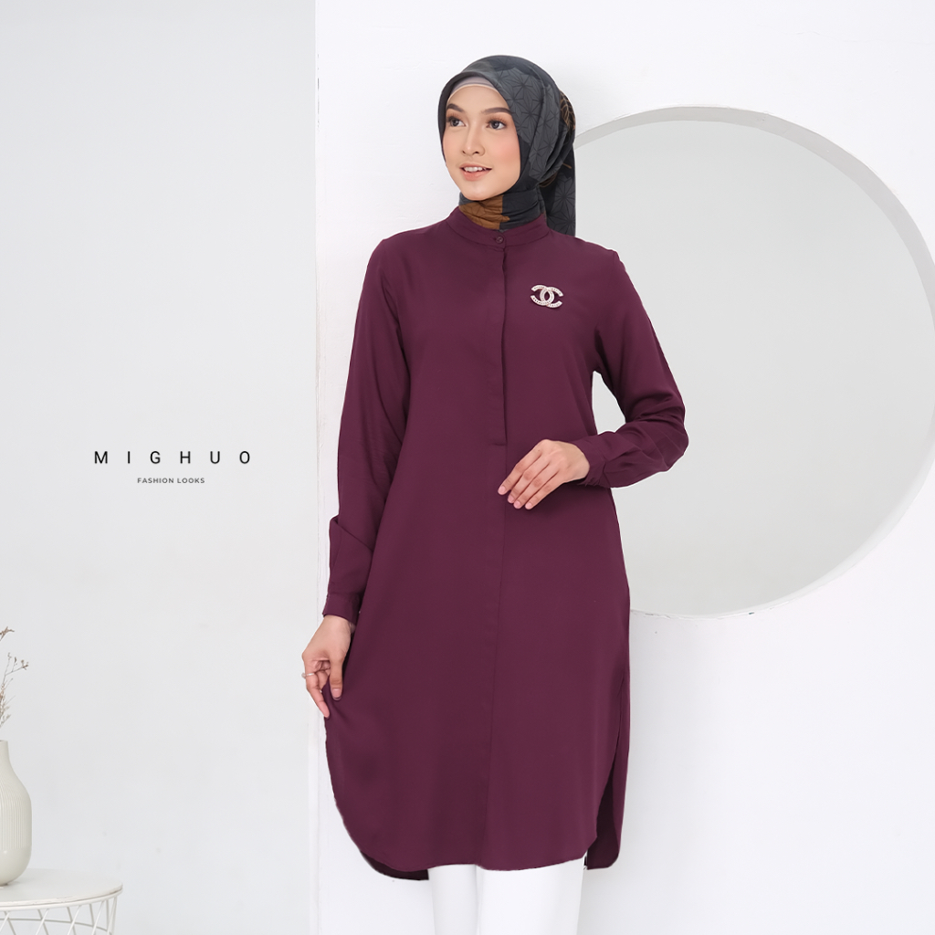 NEW MIGHUO _ TUNIK POLOS WANITA TERBARU KATUN TWILL RAYON PREMIUM