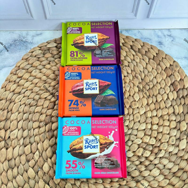 

RB Cokelat Sultan Ritter Sport Import German Peppermint,Alpine,Cornflakes,Almond,Hazelnuts,Cocoa 100
