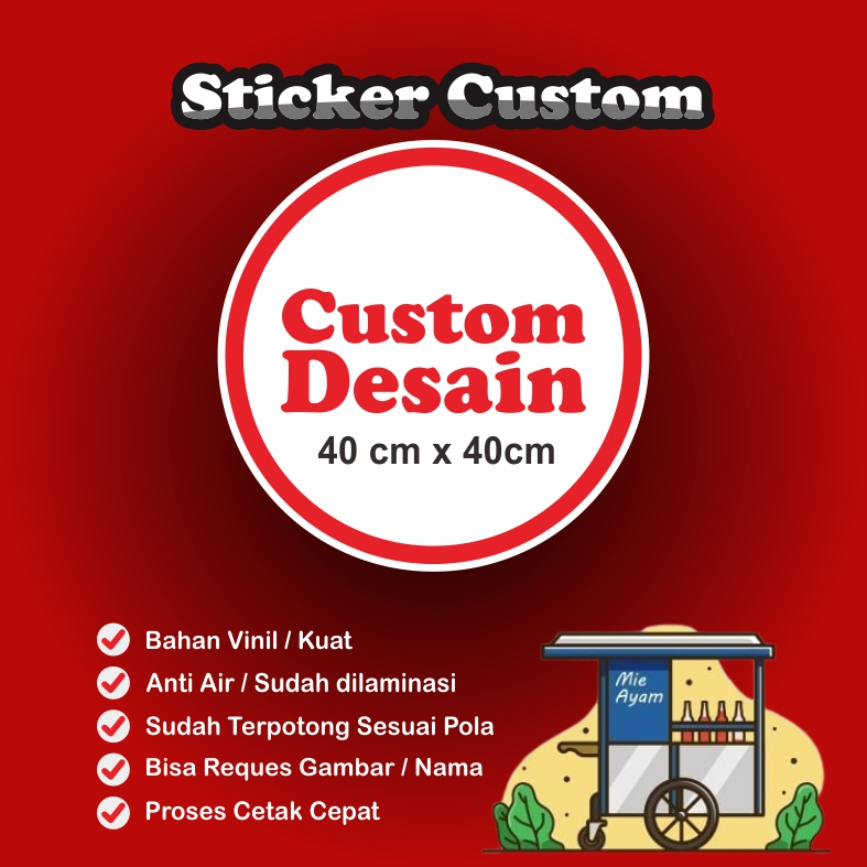 

Cetak Sticker Custom, Sticker Meteran, Sticker Vinil,Sticker Ukuran 40x40