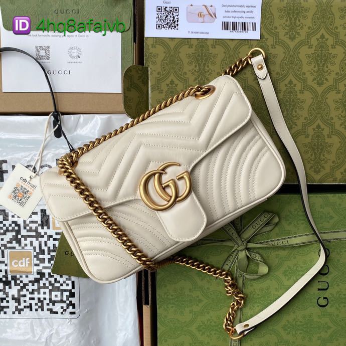 Top Original GG Marmont Leather Chain Bag 26cm