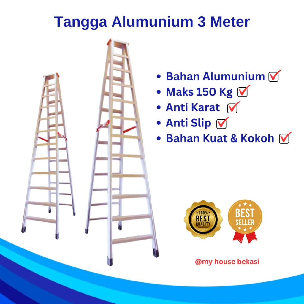 TANGGA LIPAT ALUMUNIUM / TANGGA ALUMUNIUM / TANGGA JUMBO / TANGGA LIPAT 3 METER TERMURAH / TANGGA