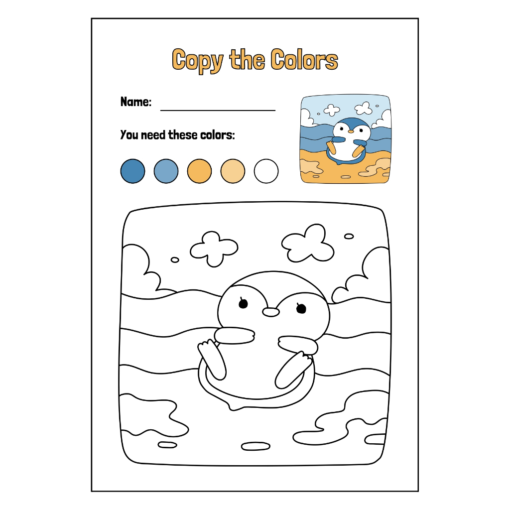 

Kertas Mewarnai Ajaib Anak Copy The Color Pinguin A4 Premium Paper