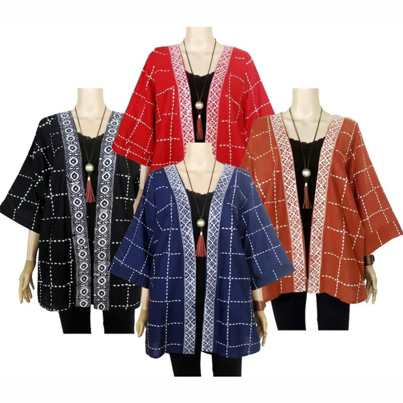 Outer batik wanita - cardigan batik kerja wanita batik kantoran wanita batik kekinian vest batik bat