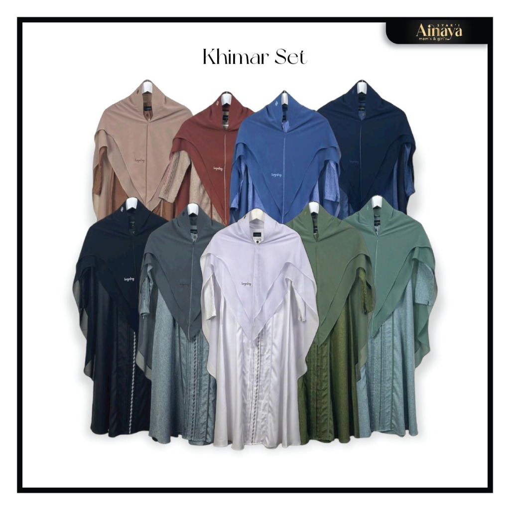 Inayalesi Agra Ainaya Kids Girl Khimar Set Dress Only Forest Diamond Emerald Black Diamond Ruby Sky 