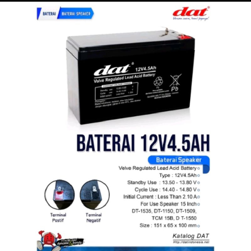 Baterai charger speaker portable 15inch/18inch DAT ORIGINAL