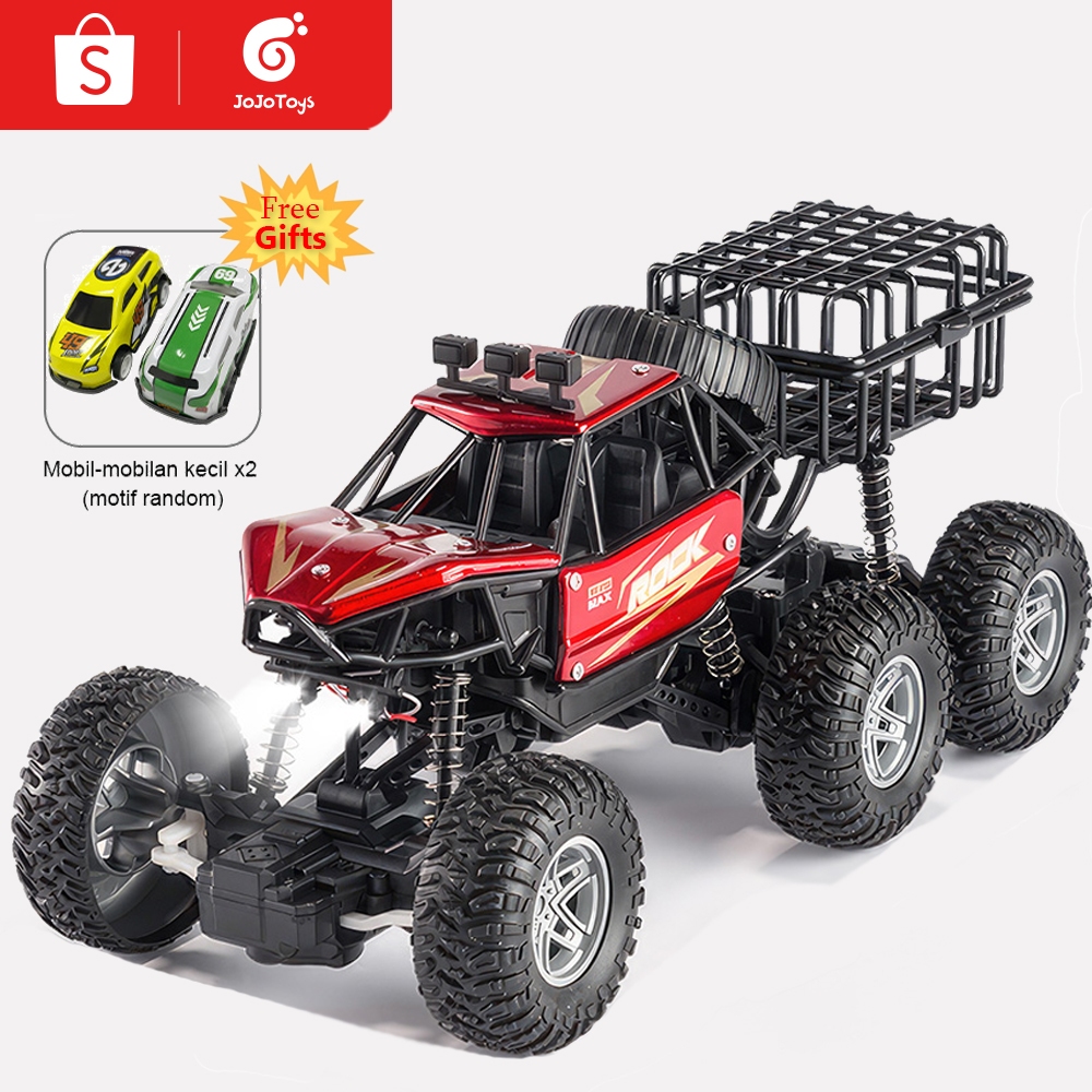 Jojotoy Mobil Remote Control Besar 4wd Mobil Mobilan Offroad 6 Roda Alloy Rc Stunt Offroad