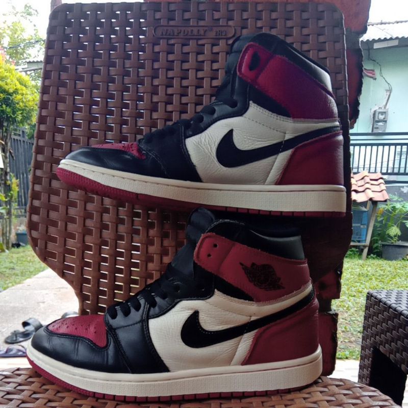 JORDAN AF1 HIGH BRED TOE/NIKE AF1 HIGH BRED TOE/SEPATU SECOND NIKE AF 1 HIGH BRED TOE SIZE 27 INSOLE