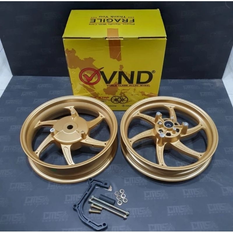 Velg MotorMerk VND
For Yamaha Aerox Disc Belakang
Type Six Star
Palang 6 Ring 14x250x350
