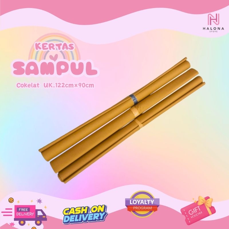 

[ 1 Gulung isi 5 lembar ] Kertas Sampul Cokelat