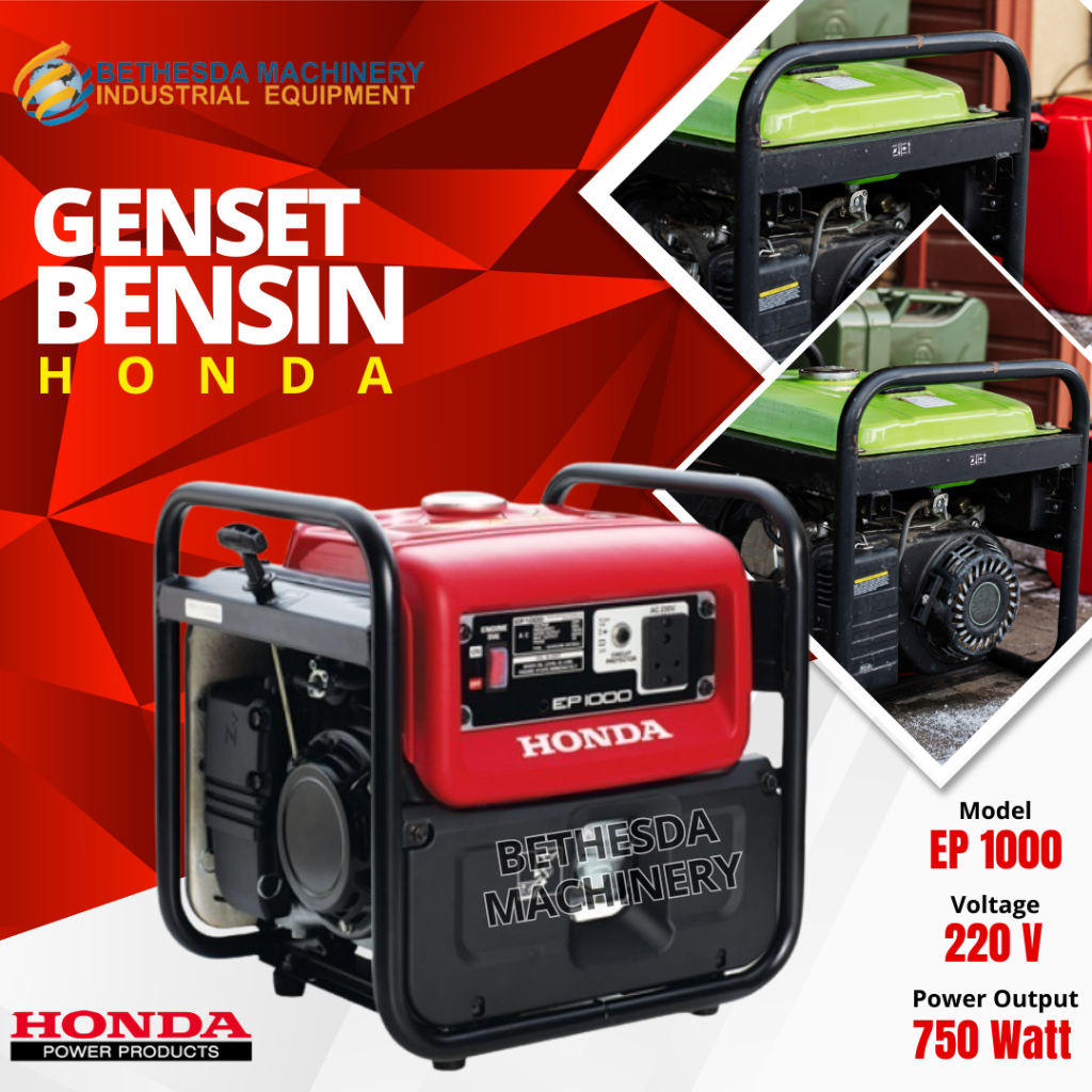 Genset Portable 750 VA 750 Watt 1 Phase HONDA EP 1000 Genset Bensin