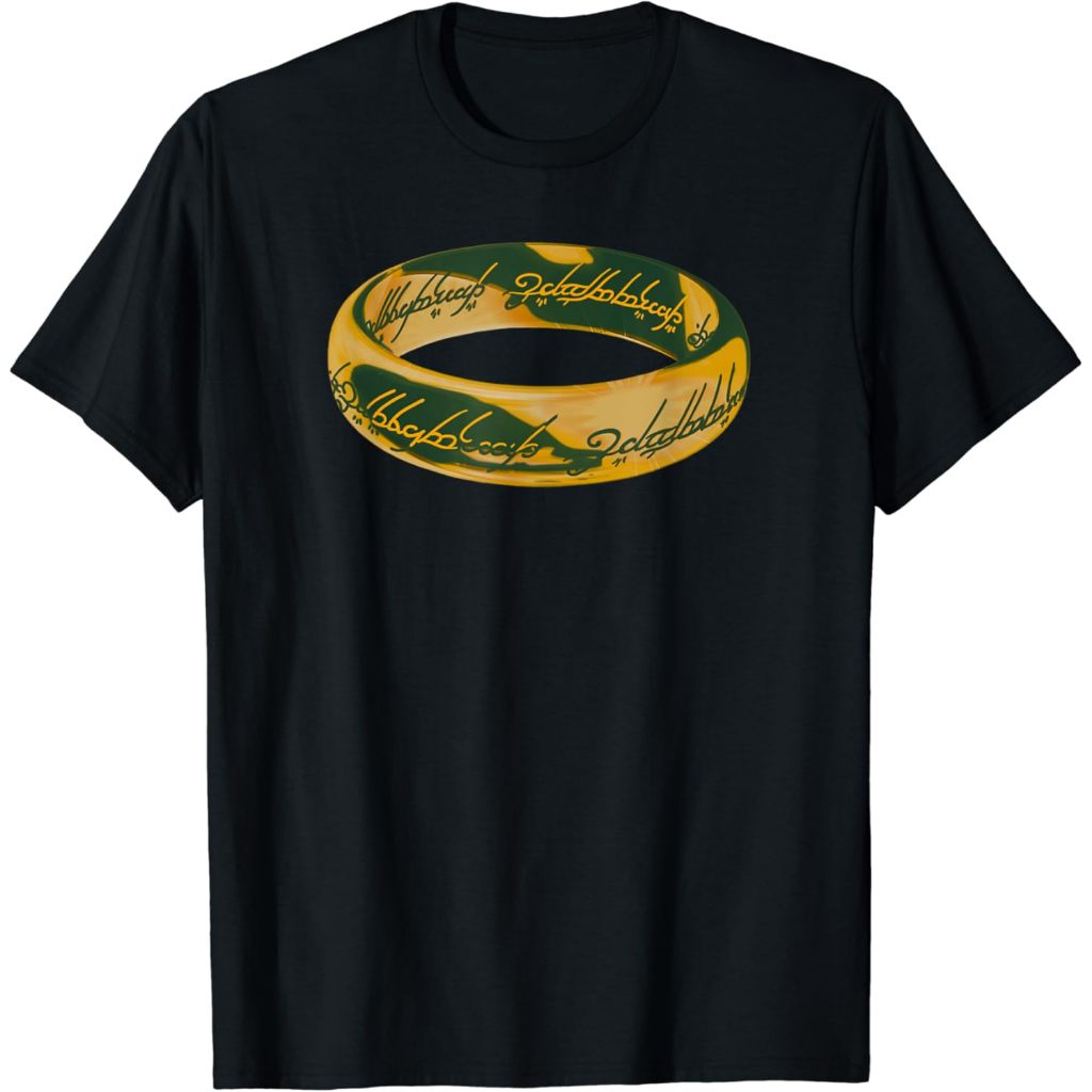 Baju Kaos Dewasa The Lord of the Rings Pocket Ring Of Power Logo T-Shirt Pakaian Fashion Atasan Dist