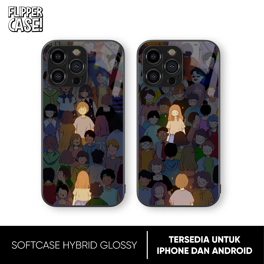 Casing Glossy Handphone Oppo Samsung Vivo Realme Redmi Poco Apple iPhone Couple Aesthetic Doi Bestie