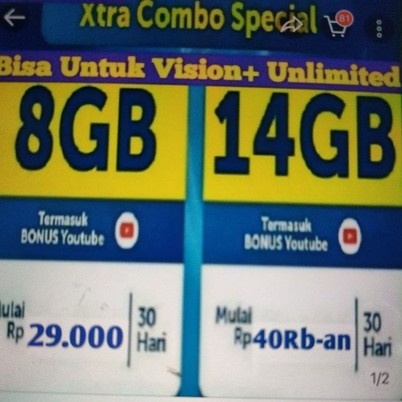 TERMURAH PAKET DATA XL XTRA COMBO SPECIAL KOTA TERTENTU