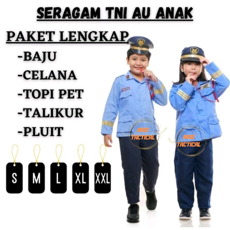 BAJU PROFESI ANAK TNI AU ANAK, TNI AU ANAK KARNAVAL AGUSTUSAN ANAK BAJU TK ANAK TNI AU PROFESI ANAK
