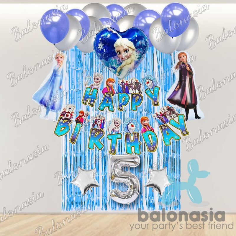 DEKORASI ULANG TAHUN FROZEN SIMPEL