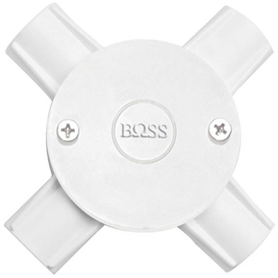 T dus listrik boss 20mm putih/ t dus cabang 4 boss