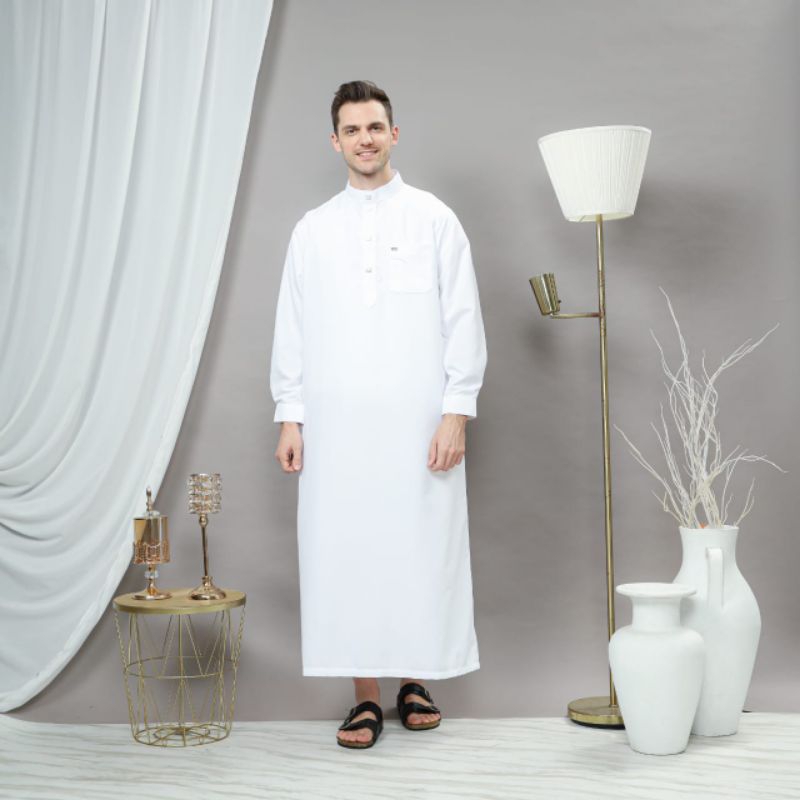 Gamis Jubah Pria Bahan Premium/jubah pria kancing snap import