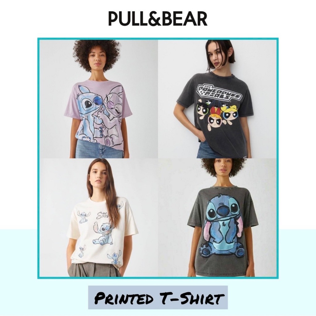 Printed Disney T-Shirt by Pull & Bear X Disney - Kaos Wanita