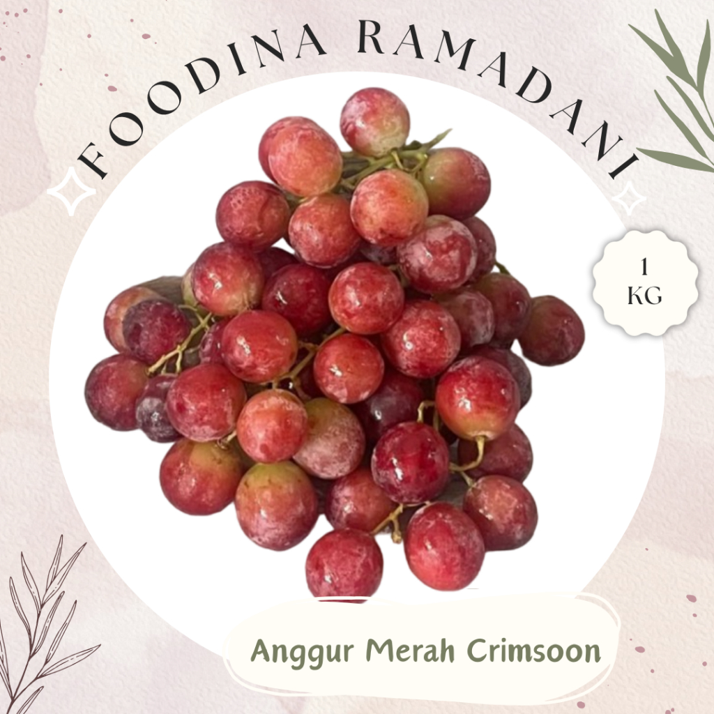 

BUAH ANGGUR MERAH Crimsoon Tanpa Biji - Red Grape Fresh [ Berat 1.000gr ] Harga Per KG