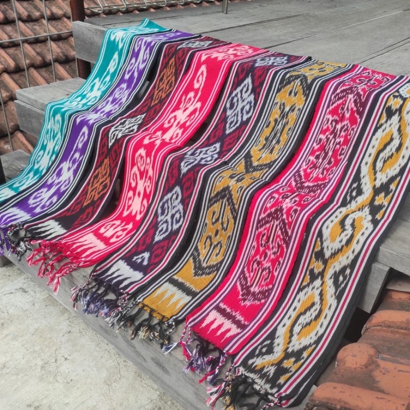 Beli 10 Gratis 1 - Syal Leher Tenun Etnik Motif Nusantara Dayak Kalimantan Toraja Nusa Tenggara Scra