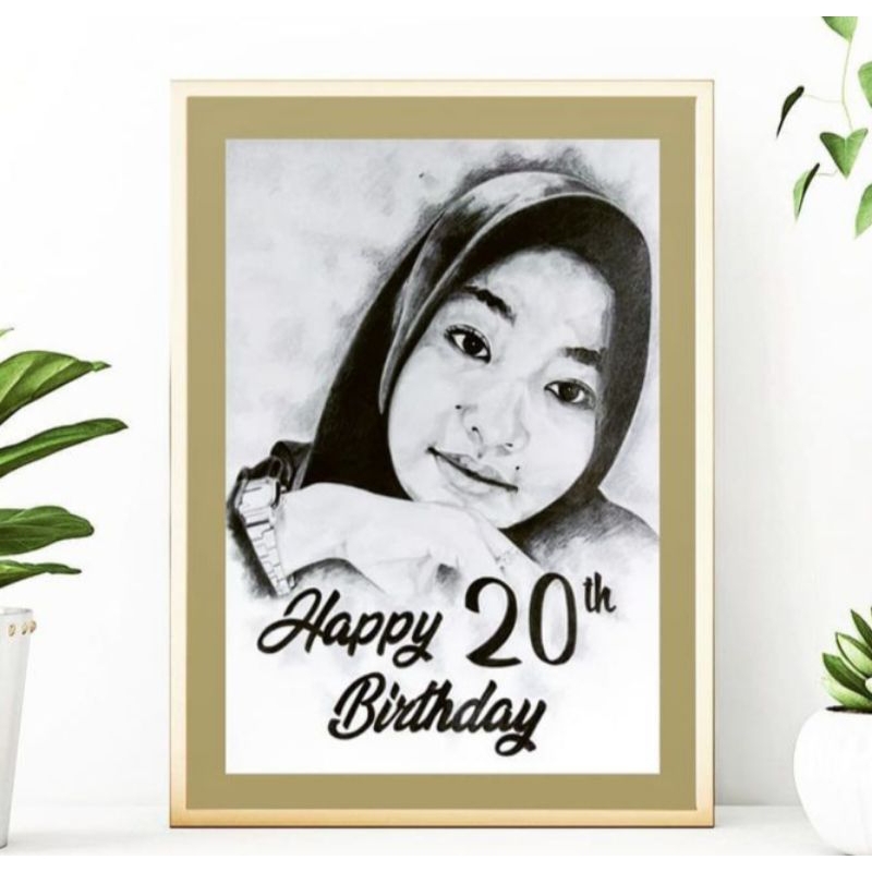 sketsa wajah hitam putih