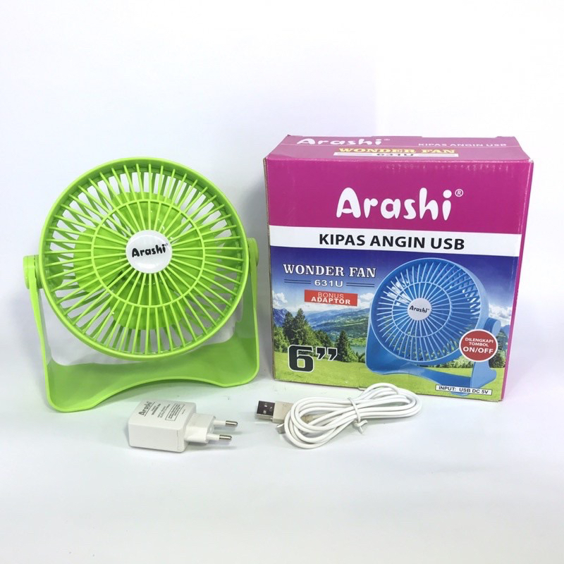 Arashi Wonder Fan 631U / Kipas Angin Meja Mini Arashi