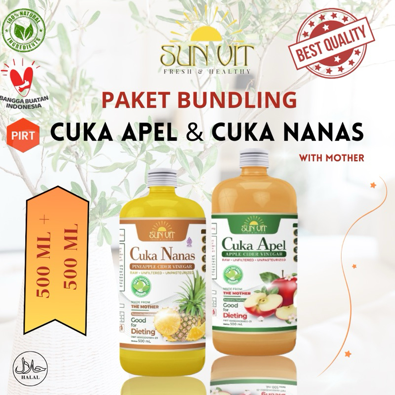 

Paket Bundling Cuka Apel 500ml dan Cuka Nanas 500ml