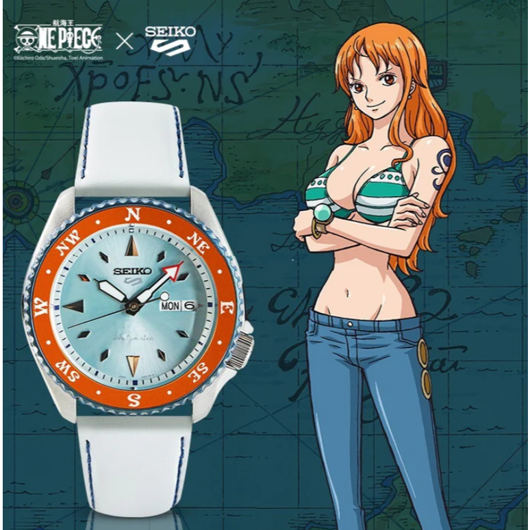 Jam Tangan Seiko 5 Sports Kolaborasi One Piece Nami White