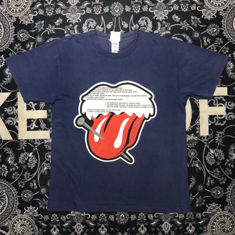 kaos band rolling stones vintage vtg big logo