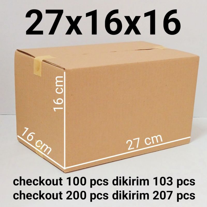 

Kardus Packing Polos Karton Box Kemasan Ukuran 27x16x16