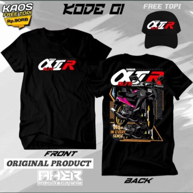 KAOS MOTOR ALFA FREE TOPI || KAOS ALFA || KAOS YAMAHA ALFA || KUALITAS PREMIUM