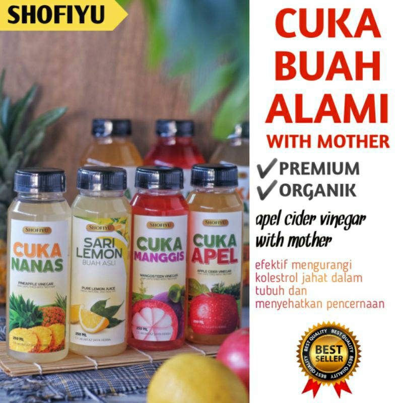 

cuka apel original organik with mother apple cider vinegar shofiyu java hills honey cuka nanas cuka manggis sari lemon alami asli buah 250ml 500ml