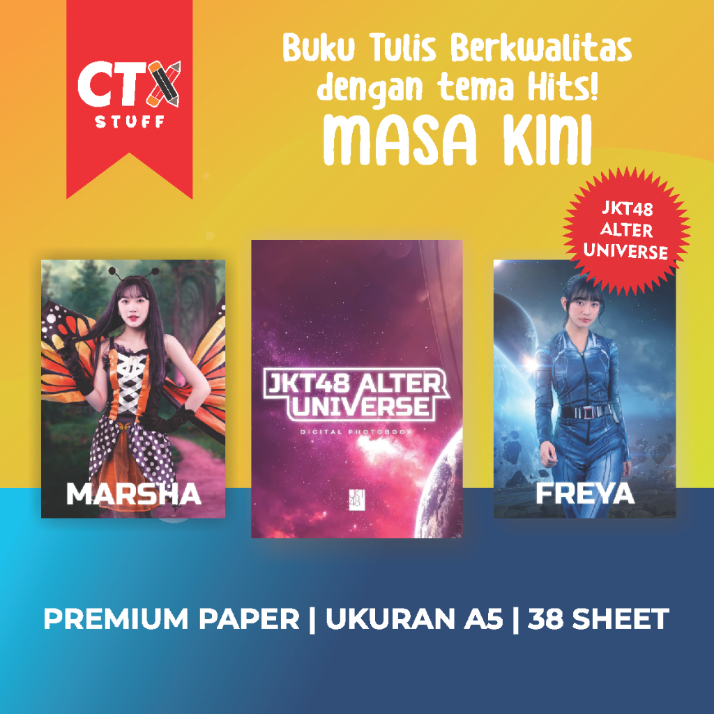 

JKT48 Alter Universe Buku Tulis A5 Buku Tulis Sekolah CUSTOM Cover Buku Tulis Cute Buku Tulis Anak